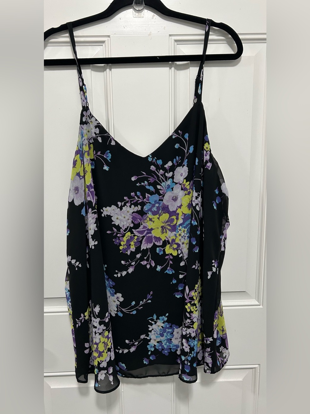 torrid Sophie Chiffon Swing Cami with Purple & Yellow Blooms